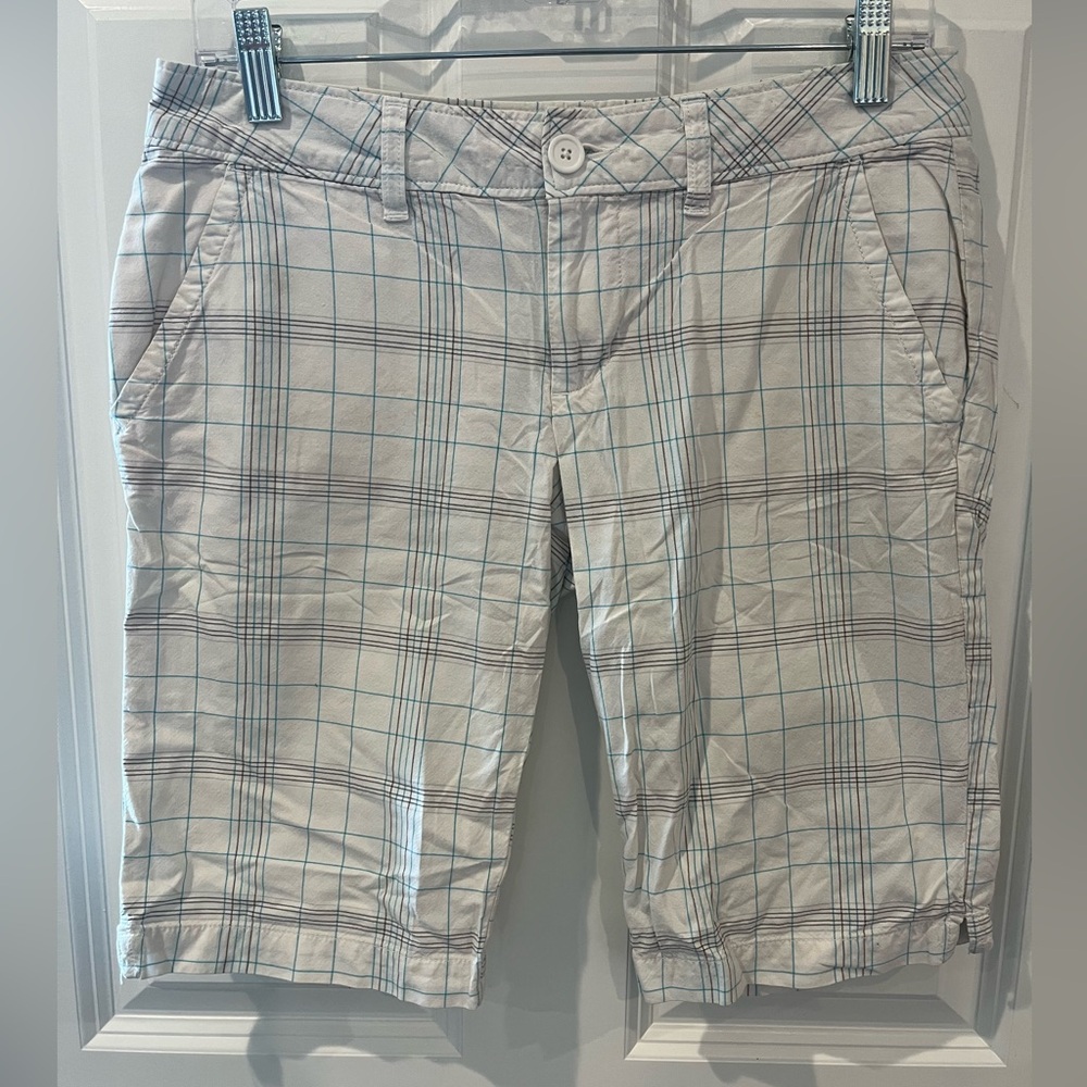 Lilu White Plaid Bermuda Shorts Size 5